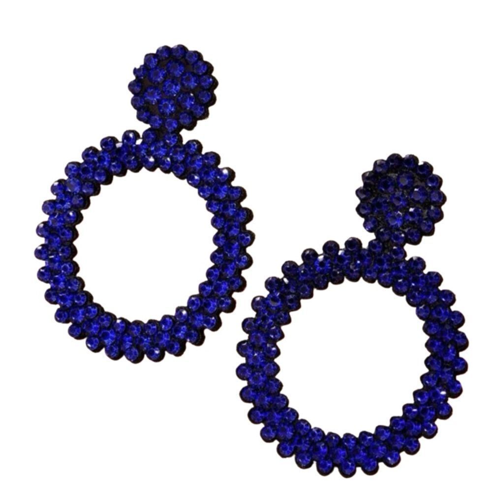 Navy Round Stone Earrings- Brand New from Glamorous Accessories
